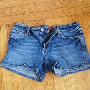 Vintage Seven7 Denim Distressed Shorts Size 27 Low Cut